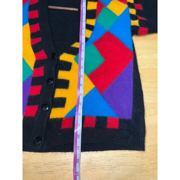 Vintage IB Diffusion Sweater Womens Cardigan Multicolor Lambs Wool Rabbit Hair M - Picture 9 of 9
